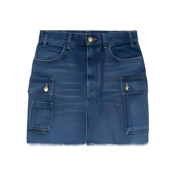 CELINE SS23 Denim Short Skirts Women's Denim Blue