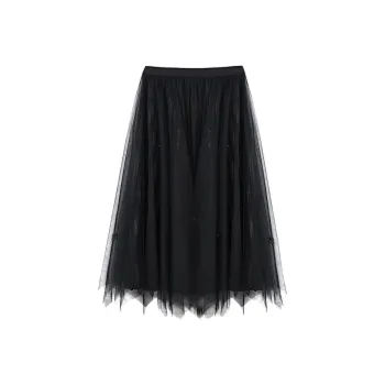 XIANGYING Casual Long Skirt Women's Black