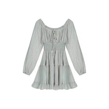 PLANE DRIFT Long Sleeved Dresses Women's Gray