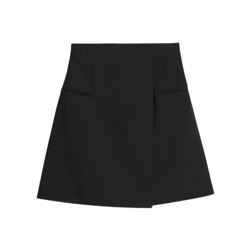 SCANLAN THEODORE Tailored Wrap Skirt Casual Short Skirts Women's Black
