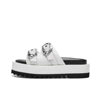 CHERYKALLY Slide Slippers Women's Mist White