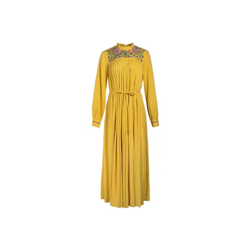 A LIFE ON THE LEFT Long Sleeved Dress Women's Bright Yellow