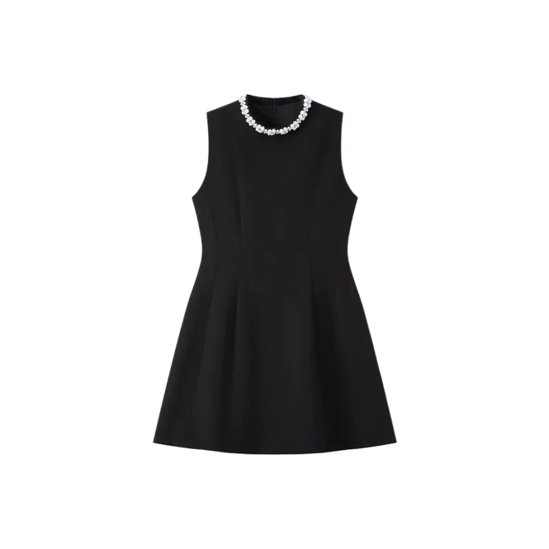 CPAURA Sleeveless Dress Women's Black-0