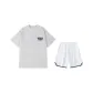 2 Pack (White Heather Gray Top+White Shorts)