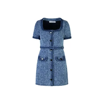 Self portrait Short Sleeved Denim Mini Dress