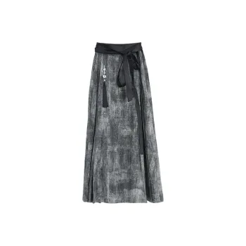 SETIROM Casual Long Skirt Women's Gray