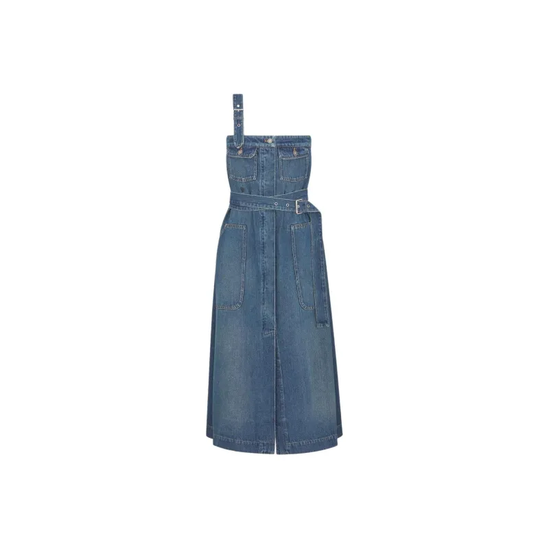 DIOR SS25 Sleeveless Dress Women's Blue-0