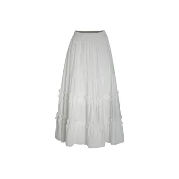 Little Pull Casual Long Skirts Women's White