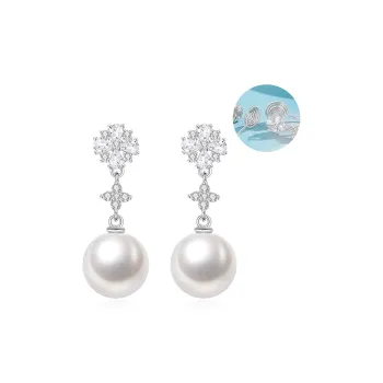 Lao Feng Xiang S925 Silver Clip On Earrings Women's