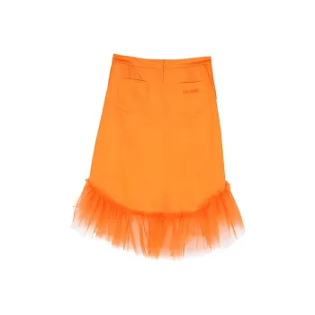 LALABOBO Casual Long Skirts Women's Orange