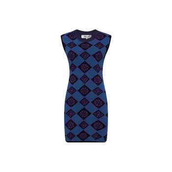 DVF Diane Von Furstenberg FW24 Sleeveless Dress Women's Blue