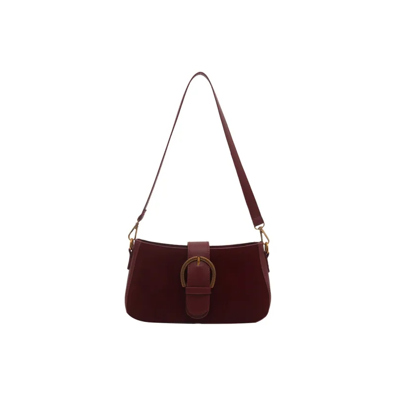 TOUTSEUL YOLO Suede Shoulder Bag Regular Women's Black/Red/Khaki/Coffee-6