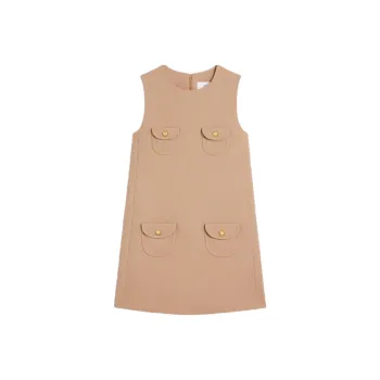 CELINE Trapeze Mini Dress In Wool Sablé