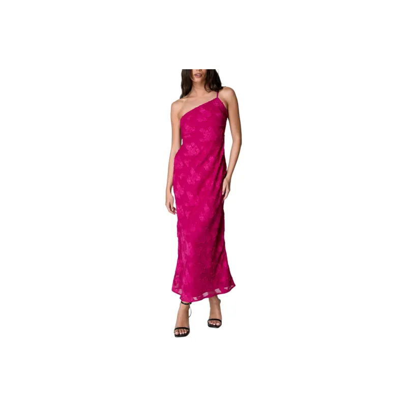 NASTY GAL Floral Burnout One Shoulder Maxi Dress Slip Dresses Women's Purple-0