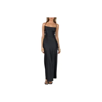 PRINCESS POLLY Celena Maxi Dress Slip Dress Women's BLACK/Black