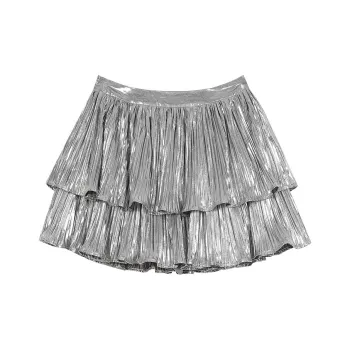 ELF SACK Casual Short Skirts Women's Modern Silver