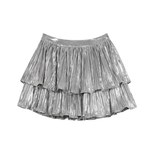 ELF SACK Casual Short Skirts Women's Modern Silver