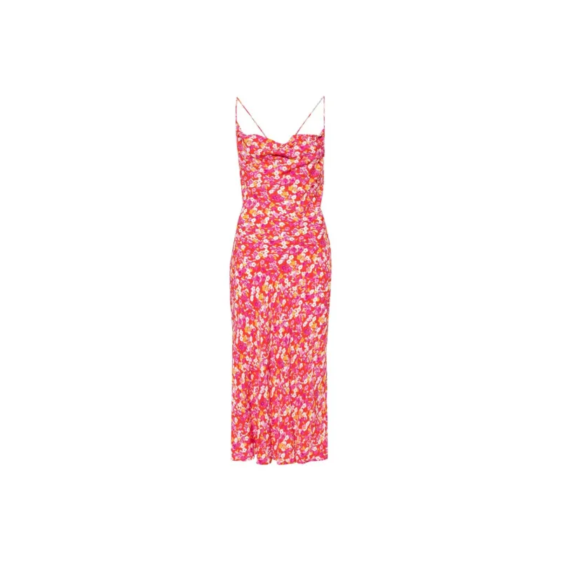 Rotate Jacquard Flower Printed Midi Dress-0