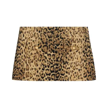 CELINE Bandeau Mini Skirt In Double Wool