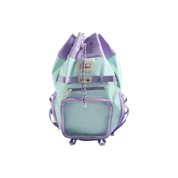 Single Warehouse Nylon Fabric Backpack Women's Blue/Yellow/Pea Green