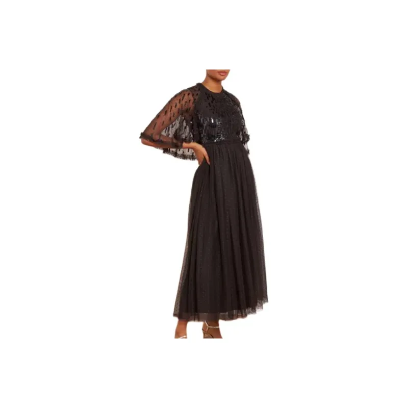 NEEDLE & THREAD Sleeveless Dress Women's Black-0