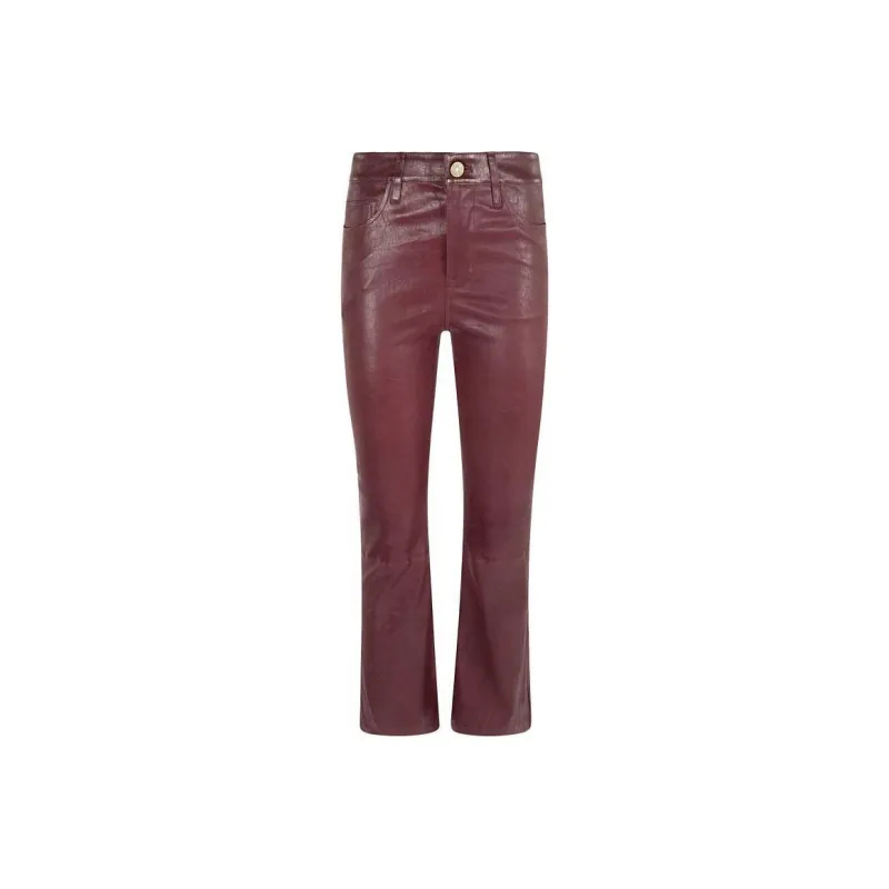 FRAME Leather Cropped Trousers-0