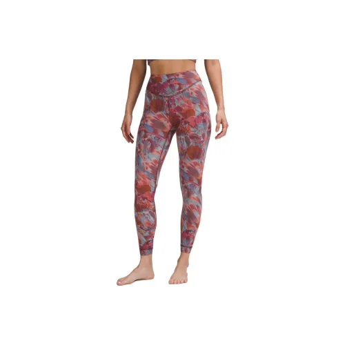 Lululemon Wunder Under Sports Pants Women's Marble Mini Burnt Apricot