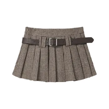 AHDO Casual Short Skirts Women's Khaki