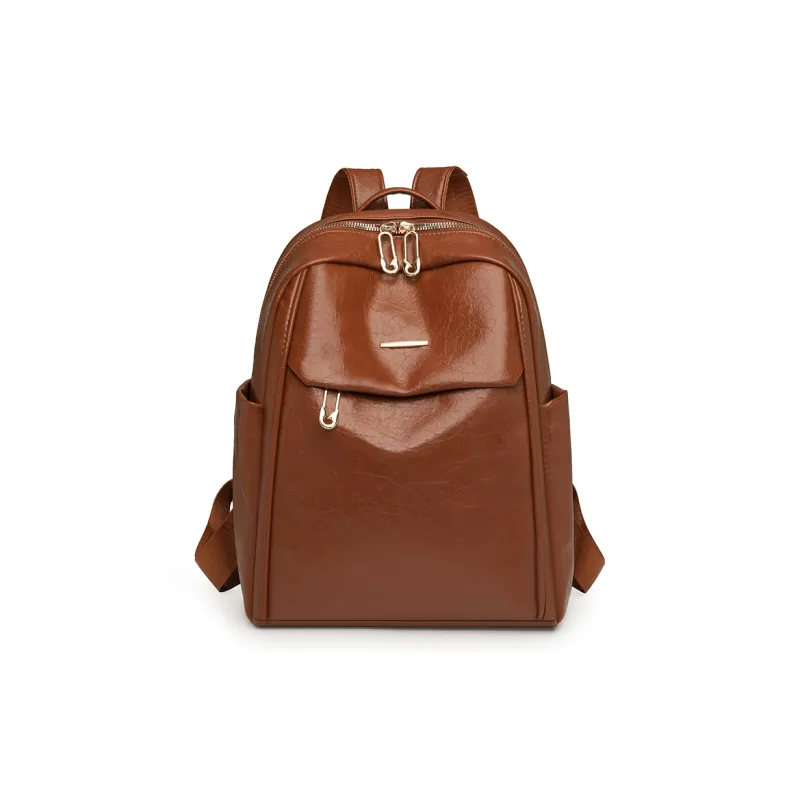 Single Warehouse PU Backpack Regular Women's Blue/Brown/Gray/Black-4