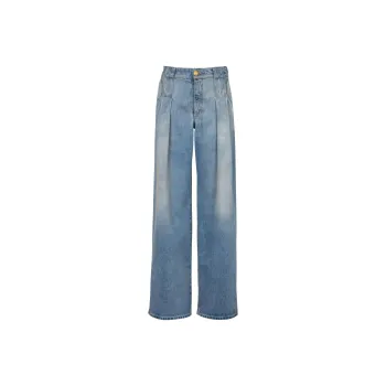 BALMAIN Logo Detailed Pleated Jeans