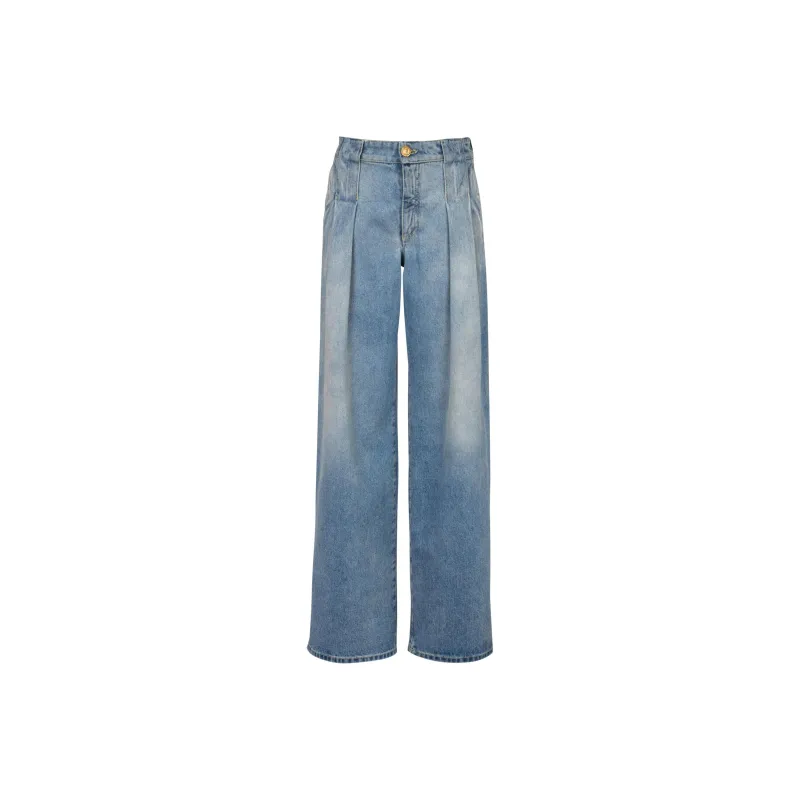 BALMAIN Logo Detailed Pleated Jeans-0