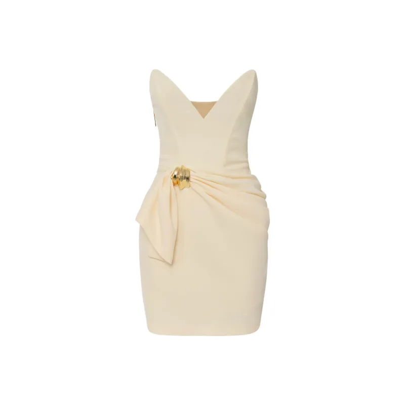 Elisabetta Franchi Bow detail Crepe Mini Dress-0