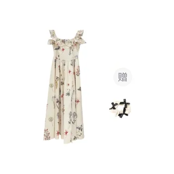 CPAURA Sleeveless Dress Women's Multicolor+Bowknot Hair Tie Comes With