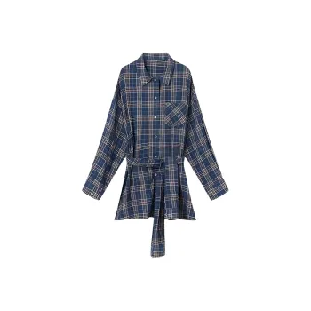 DOSOHEB Long Sleeved Dress Women's Blue