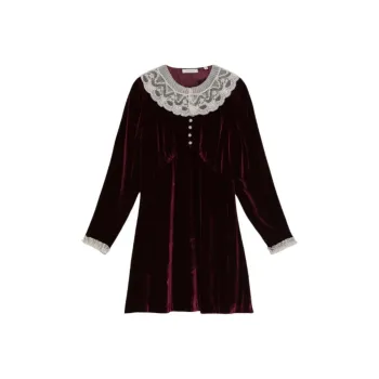 DOEN LISBETH DRESS Long Sleeved Dress Women's Red Wine In The Wine