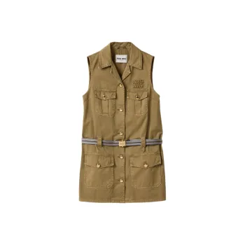 MIU MIU Garment dyed Cotton Mini Dress
