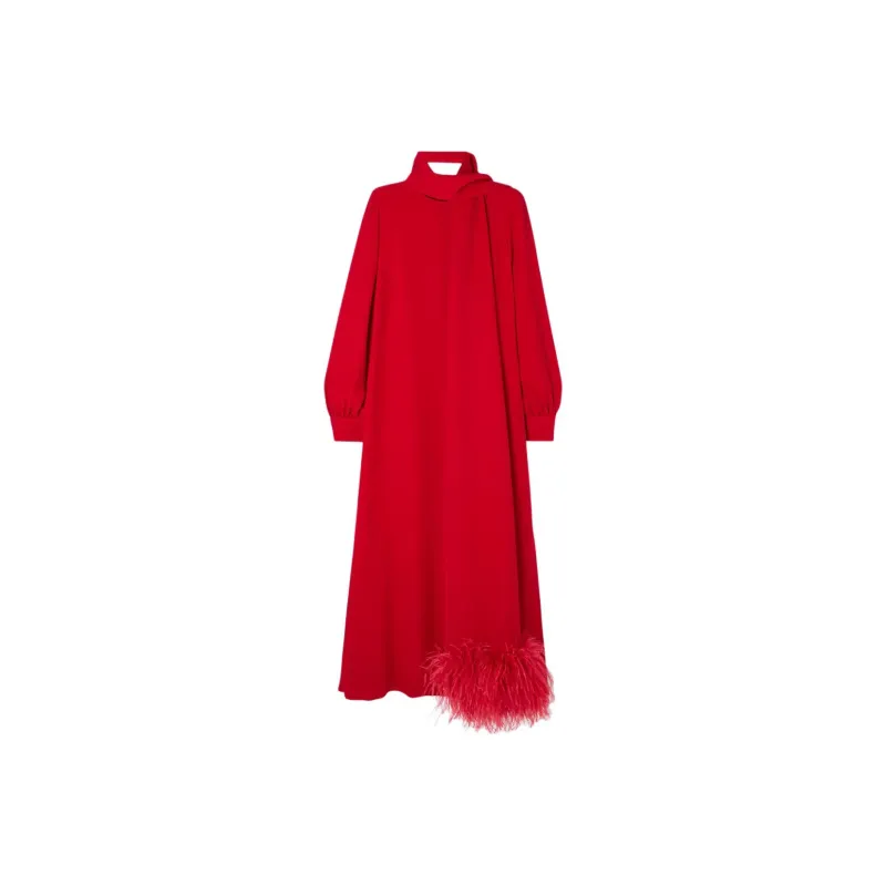 Valentino Long Sleeved Dress Women's Red-0