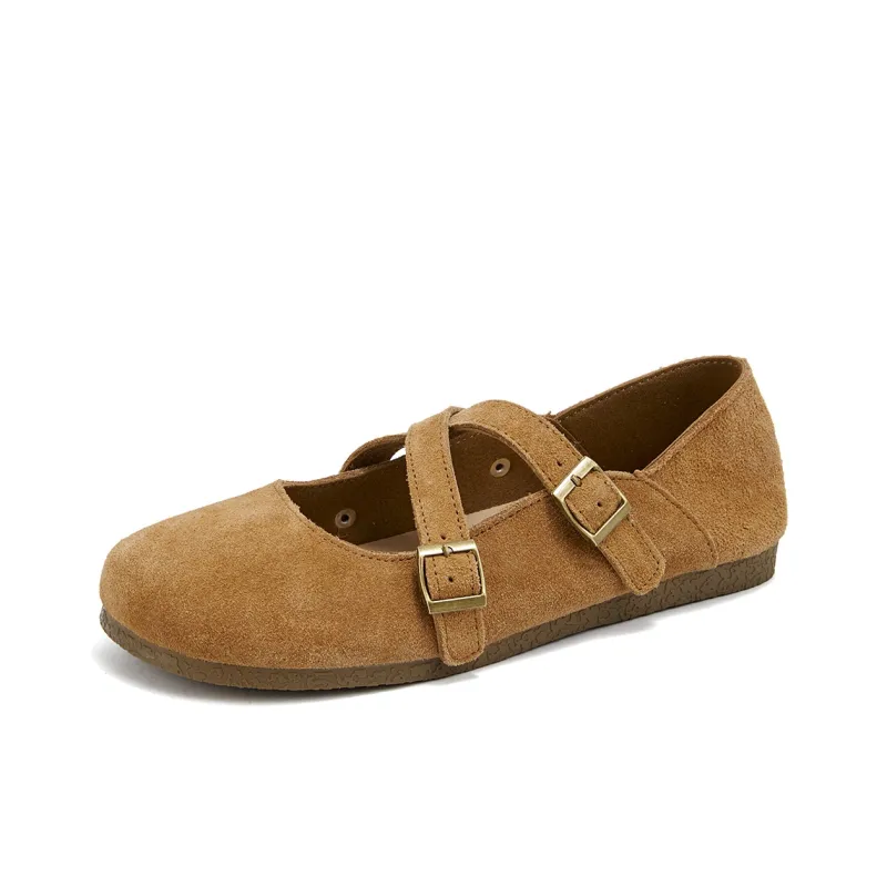 La Chapelle Abrasion Resistant Low Top Birkenstock Shoes Women's Brown-1