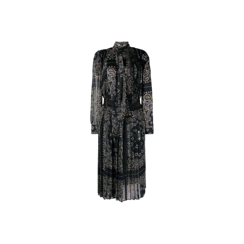 Sacai Bandana-print Crepe Midi Dress-0