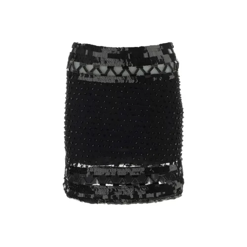 ALBERTA FERRETTI Sequins Embellished Mesh Mini Skirt