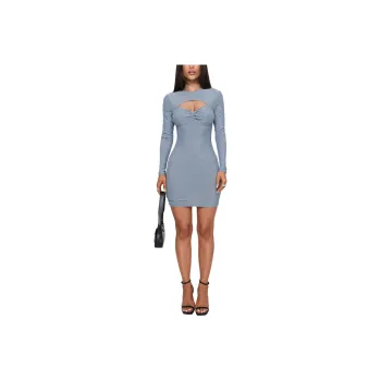 PRINCESS POLLY ABSYNTH LONG SLEEVE MINI DRESS Long Sleeved Dress Women's BLUE/Blue