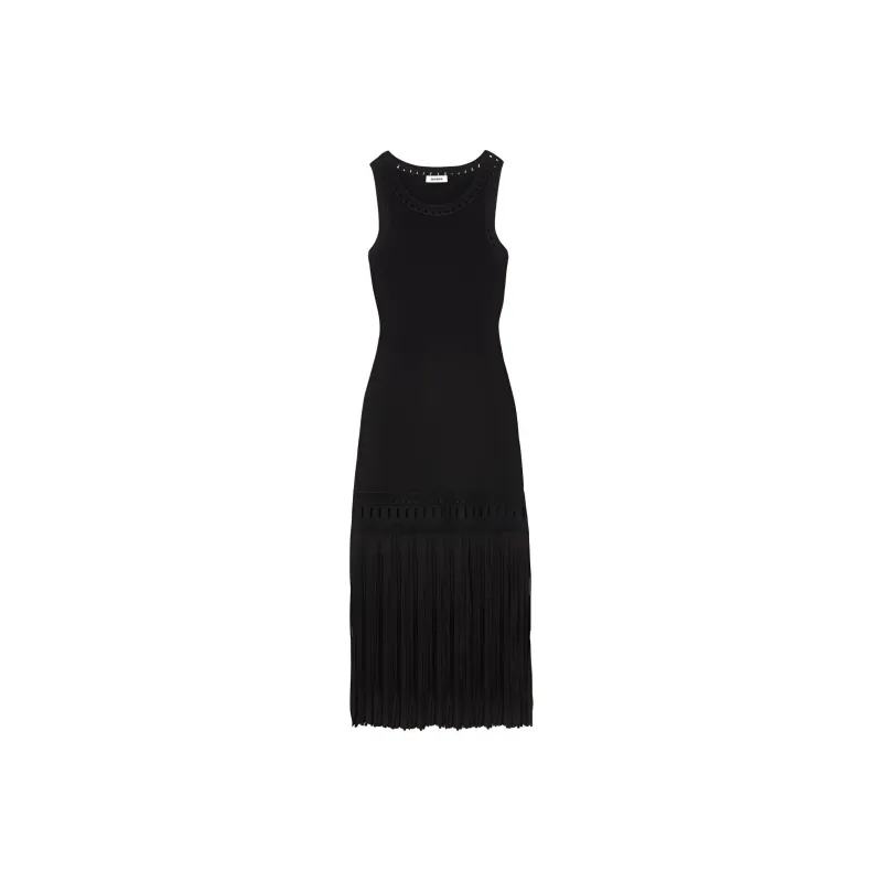 Sandro Fringed Knit Dress-0