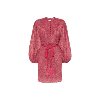 ISABEL MARANT ETOILE Kildi Floral Printed Tied Waist Dress