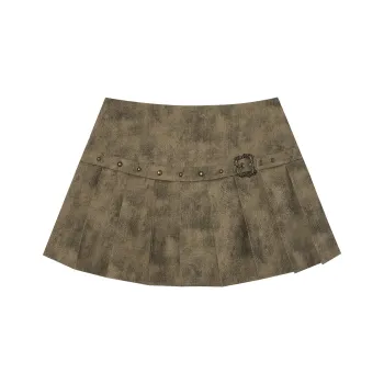 I'M ONE Casual Short Skirts Women's Khaki Brown