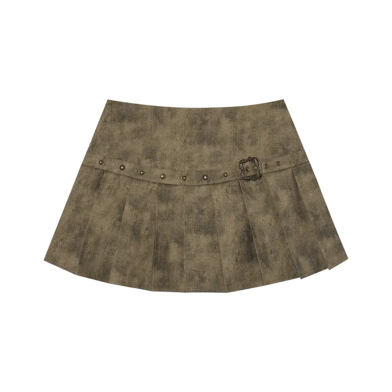 I'M ONE Casual Short Skirts Women's Khaki Brown-0