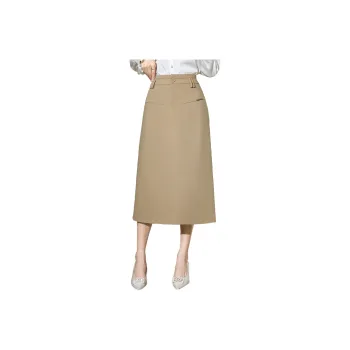 SMEN SS24 Casual Long Skirts Women's Khaki