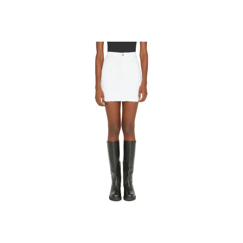 FRAME High Waisted Raw Hem Mini Skirt-0