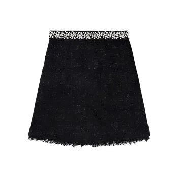 Kate Spade High-waisted Embellished Tweed Skirt