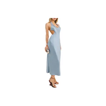 REFORMATION Cacio Silk Dress Slip Dress Women's Blue