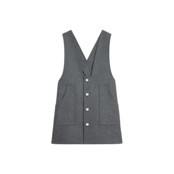 CELINE Tunic Mini Dress In Wool Cloth